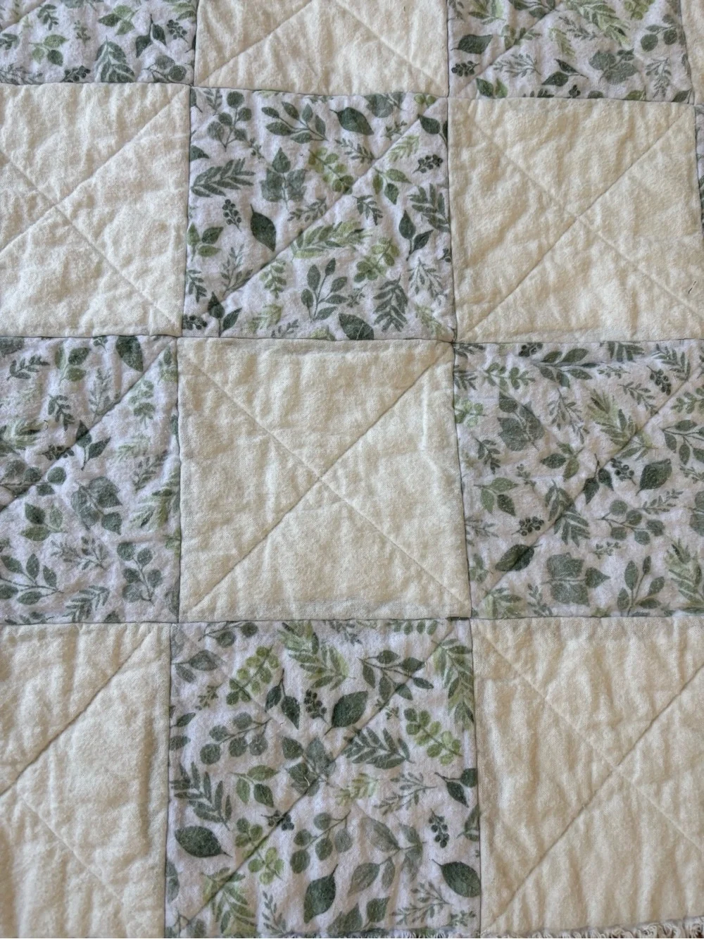NEW Handmade Cotton Patchwork Baby Rag Quilt - Greens, Blues, Pinks & Whites
